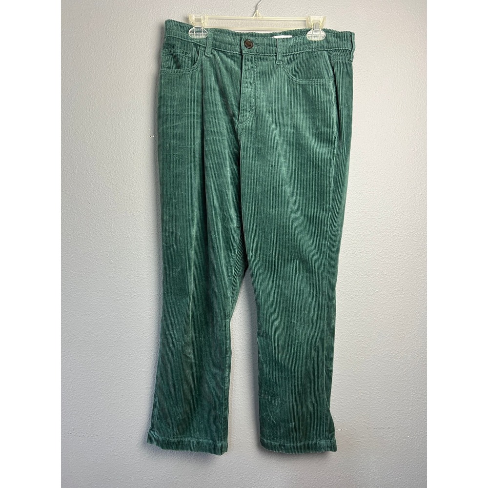 LOFT Womens Hunter Green Corduroy Straight Leg High Rise Pants Size 30/10